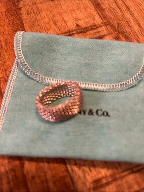 Tiffany & Co. Braided Mesh Wide Band Ring - Silver